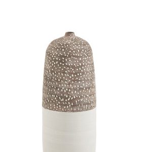 Vase Pois Ceramique Marron/Blanc