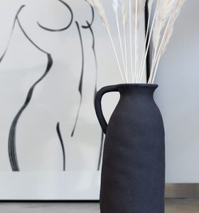 Vase Cruche Ceramique Noir L